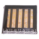 A Set of 5 Silver and Gold plated Mezuzahs with different enameled themes. Each is about 3.5 Inches and comes with The priestly breastplate