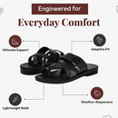 Holy Land Market Men/Women Biblical Jesus Leather Sandals/Slides From Jerusalem (Bethlehem Black)