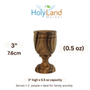 Holy Land Market Communion Wine Cup - Olive Wood-MED (3 inches tall). Great details and work on each.