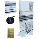 El Tallit con Kippah - Manto (Mantn) de oracin mesinico - Talit con versculos dela Biblia/esquinas espaolas