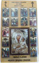 Recuerdo de madera de olivo con crucifijo y una pequeña cruz de consuelo de madera de olivo