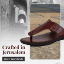 Sandalias/Deslizadores de cuero de Jesús Bíblico para hombres/mujeres del Mercado de Tierra Santa (Estilo Jerusalén IV)