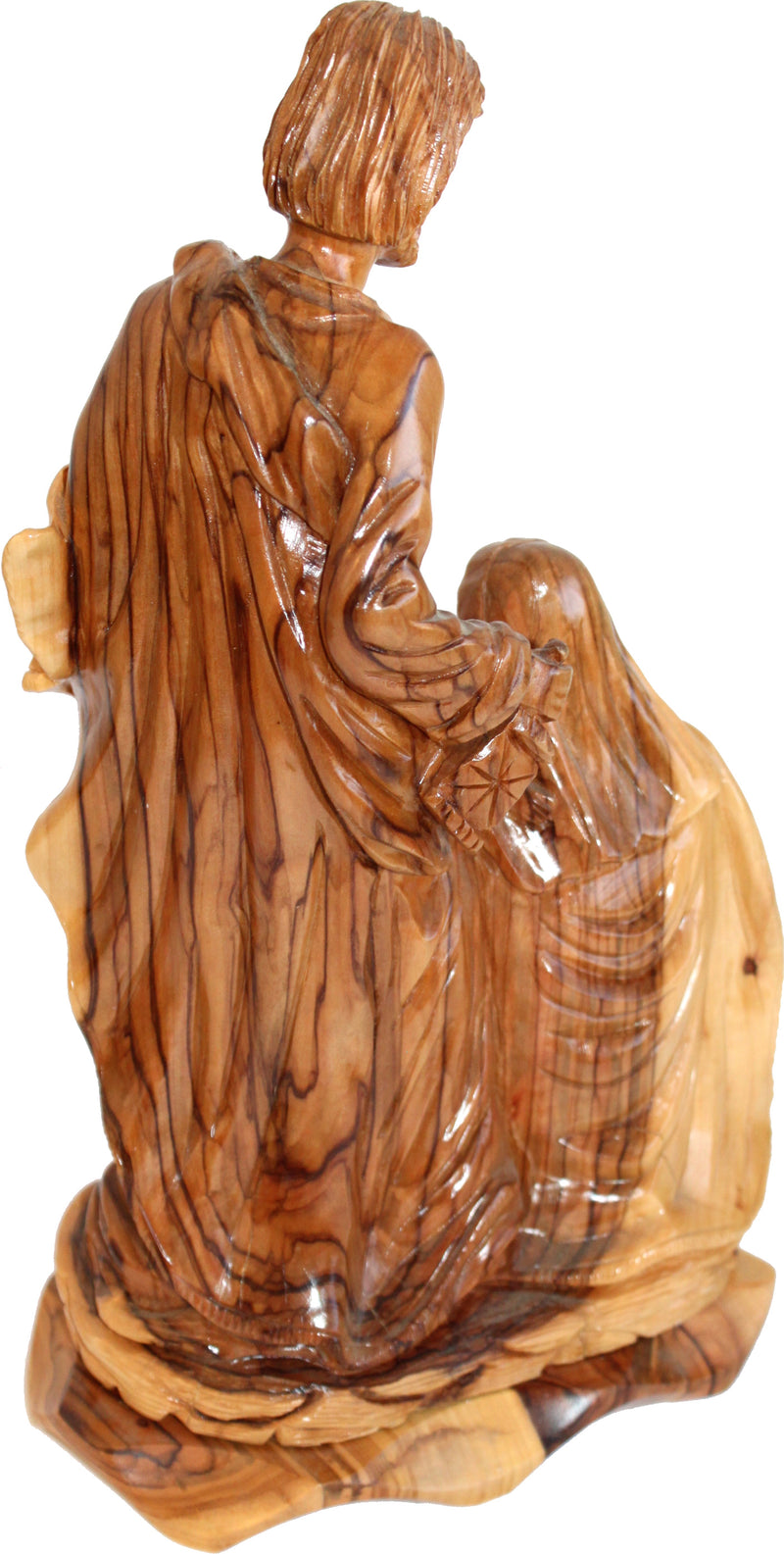 Holy Family Olive Wood Statue - Museum Quality - Model II (28 cm or 11 inches high)