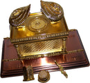 Holy Land Market The Ark of The Covenant Gold Plated (Small, Ark and Contents) With Special Explanation Card for Ark and Contents