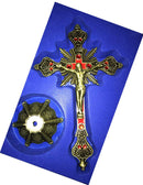 Holy Land Market Altar Table Crucifix - Church or Home Decor - Enamel Ornamented