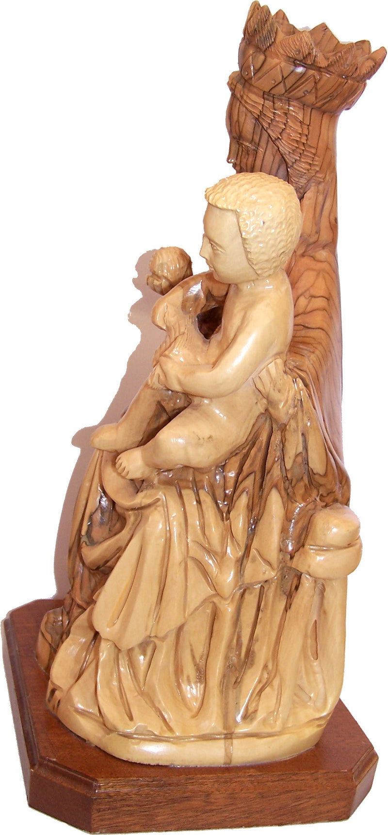 Holy Land Market Mary Mother of The Word of God, Queen of Heavens Olive Wood Statue (13 Inches)