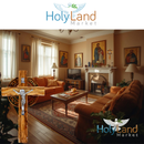 Holy Land Market Celtic God Bless Our Home Handmade Wall Olive Wood Catholic Crucifix - 10 Inches