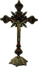 Holy Land Market Altar Table Crucifix - Church or Home Decor - Enamel Ornamented