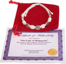 MEDJUGORJE - Chaplet - Bracelet from Apparation hill stones directly from MEDUGORJE. - White thread