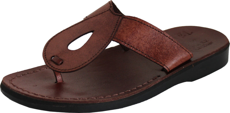 Holy Land Market Unisex Adults/Children Genuine Leather Biblical Sandals/Flip Flops/Slides/Slippers (Jesus - Yashua) Andrew Style I