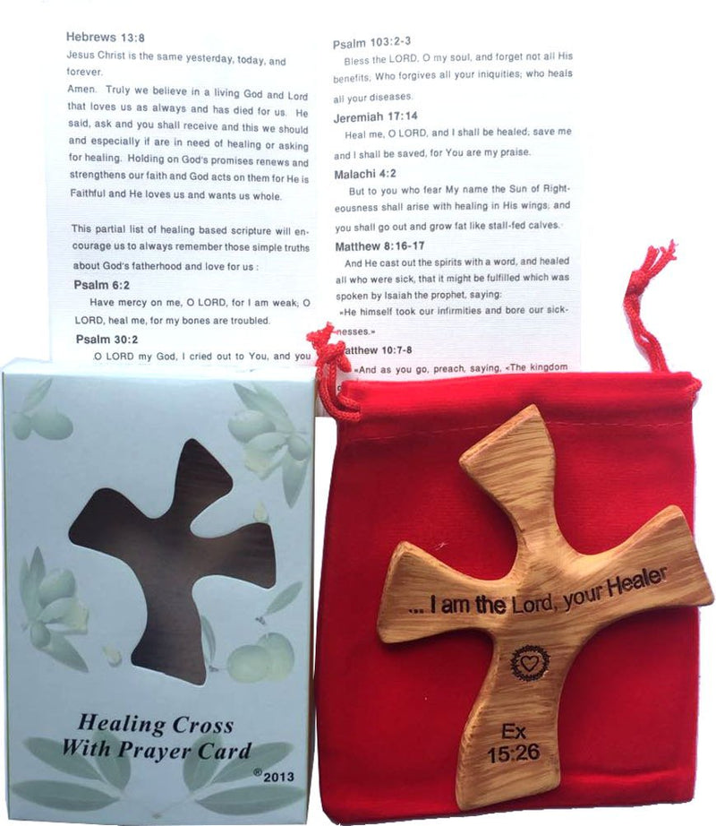 Resin Healing Cross - complete with Prayers and Certificate (4.5 x 3.6 In) – sits in hand perfectly. Healing Cross Trademark