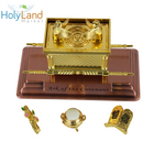 Holy Land Market The Ark of The Covenant Gold Plated (Small, Ark and Contents) With Special Explanation Card for Ark and Contents