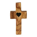 Holy Land Market Olive Wood Pocket Fidget Worry Thumb Crosses – Hand-Carved Prayer Crosses with Certificates & Velvet Pouches for Anxiety and Stress Relief
