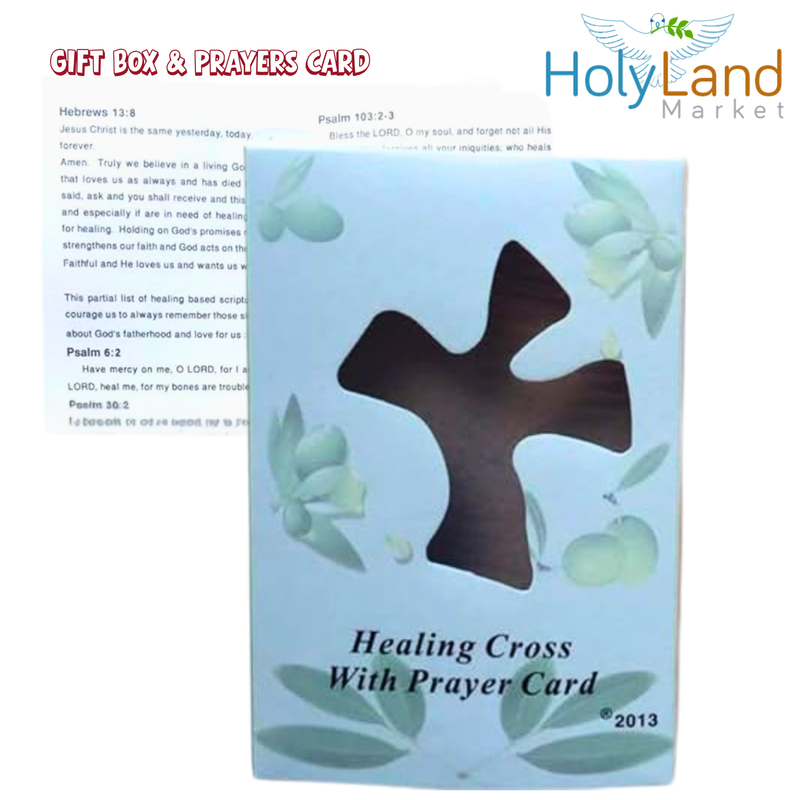 Resin Healing Cross - complete with Prayers and Certificate (4.5 x 3.6 In) – sits in hand perfectly. Healing Cross Trademark