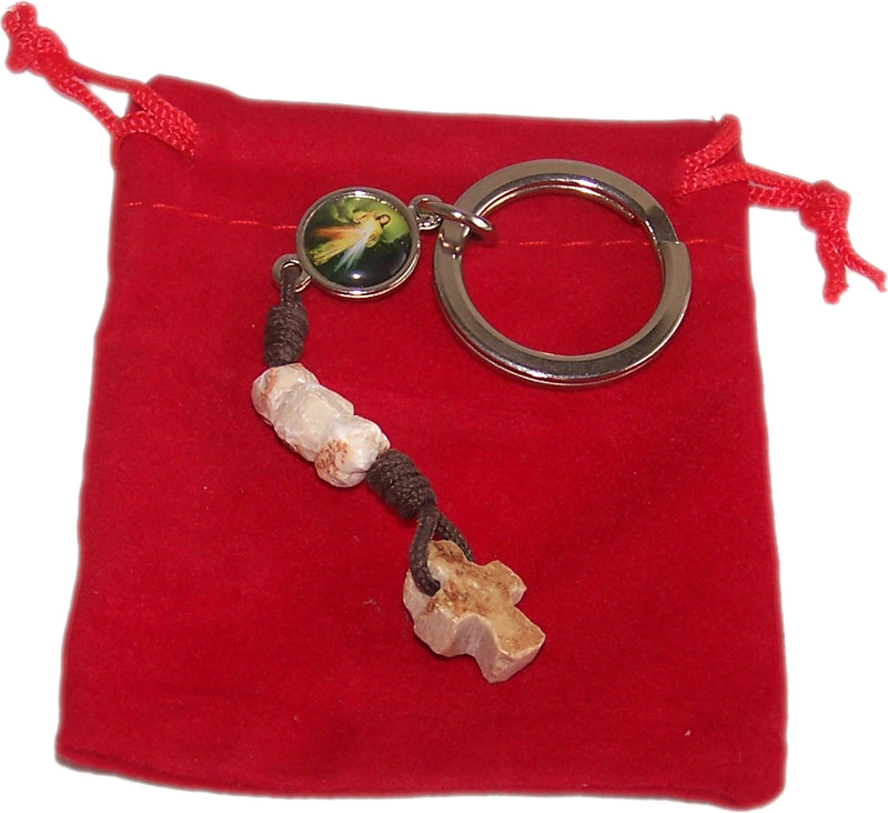 MEDJUGORJE - Peace Peace Peace keys ring from Apparation hill stones and ship...