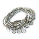 10 medals Bracelet showing Commandments - Silver ( 7cm or 2.8 inch in diameter ) - English