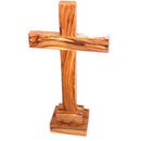 Holy Land Market Standing or Table Altar Olive Wood Cross