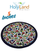 Holy Land Market Copa y Plato de Cerámica Borei Pri Hagafen para Kiddush de Shabbat/Seder - 5.5 in - Asfour Outlet