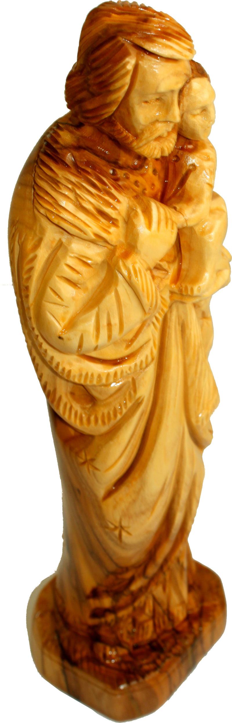 St. Joseph - Grade A Olive wood hand carved figure from Bethlehem (10.75 inches tall)