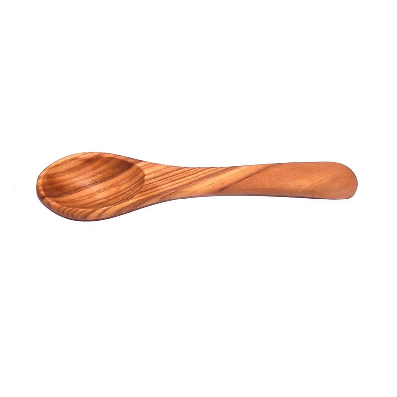 Hand Carved Olive Wood Mustard/Salt/Pepper or Spices Spoon - (5 Inches) - Asfour Outlet Trademark