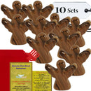 Holy Land Market Hand-Carved Olive Wood Guardian Angel from Bethlehem, 2.5 Inch Religious Figurine with Red Velvet Pouch and Certificate of Authenticity
