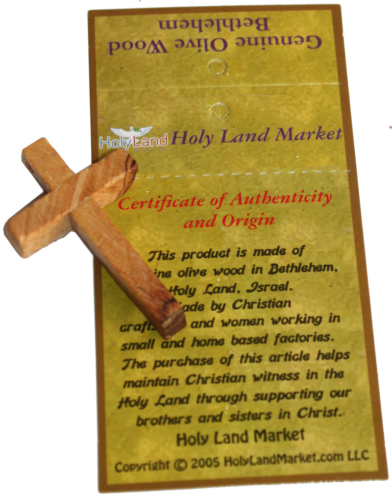 Holy Land Market Bethlehem Olive Wood 50x30 mm olive wood rosary cross (2x1.2")