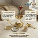 Brass Incense Burner kit - Candle and Incense and Two Mesh Screens, Adjustable Charcoal and Tea Light Bakhoor Burner for Resin, Myrrh, Copal and Bakhoor at Home, Church, Temple or Meditation Space