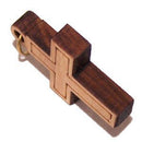Cruz latina de madera de olivo con láser (6 cm o 2.36" de largo)