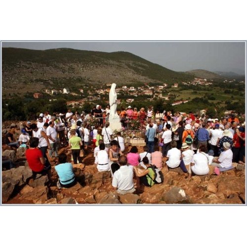 MEDJUGORJE - Chaplet - Bracelet from Apparation hill stones - Purple Thread