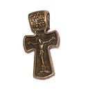 King Crucifix with Mary on back bronze tone medal necklace - design based on Fedorov designer - 60cm