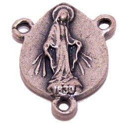 Miraculous medal center with Vatican seal - O.L. Grace - Pewter (1.6 cm-0.62")