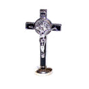 Holy Land Market Saint Benedict Small Crucifix with Sticker for Car or Table (3 inches)