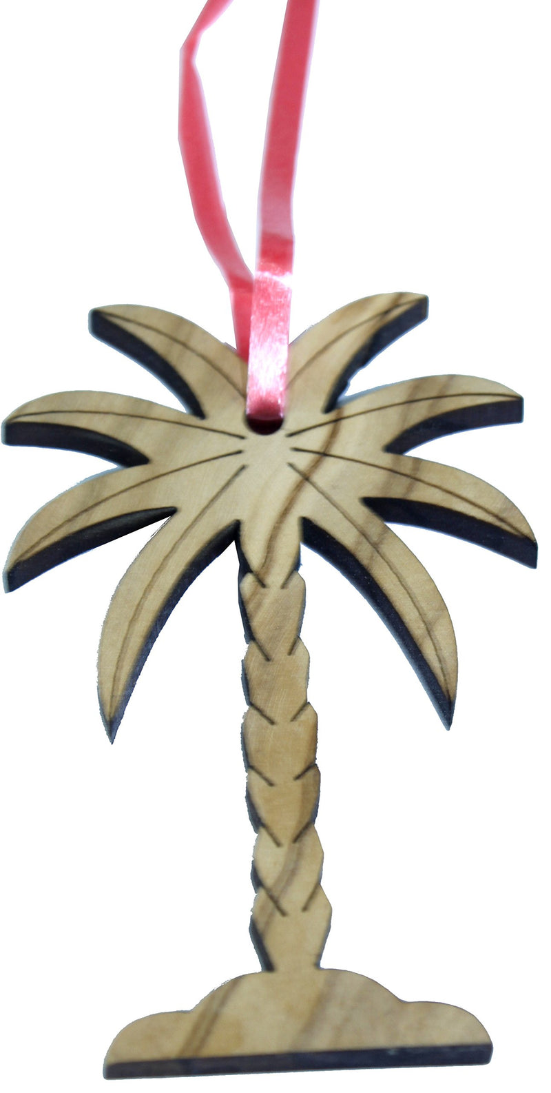 Wood hanging decoration/Christmas Ornament - Palm Tree carved by hand (7.5 cm or 3 Inches)
