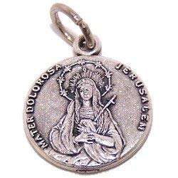 Medalla de la Mater Dolorosa / Cruz de Jerusalén - Estaño de grado A (1.5cm o 0.6")