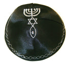 Holy Land Market Satin Kippah with Messianic Sign Embroidered