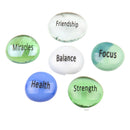 Holy Land Market Think Positive - Peace and Focus Engraved Glass Stones Set - Model III