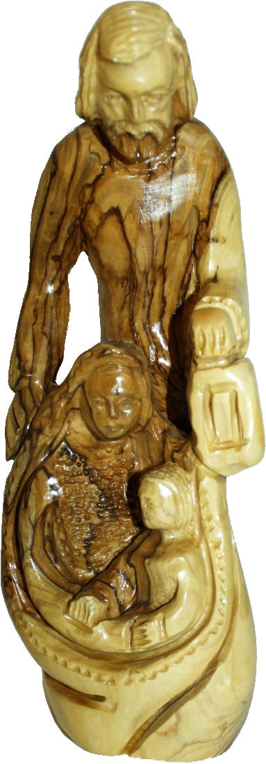 Holy Land Market Olive Wood Holy Family Statue (8.5 Inches)