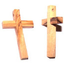 TEN 50x30 mm olive wood rosary cross (2x1.2") (10 olive wood Crosses as shown)