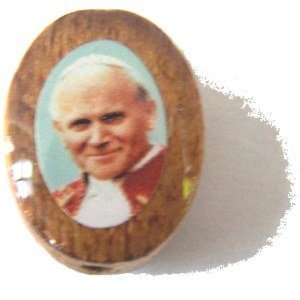 Medalla ovalada de Juan Pablo II - esmalte (14x11 mm -0.55x0.43")