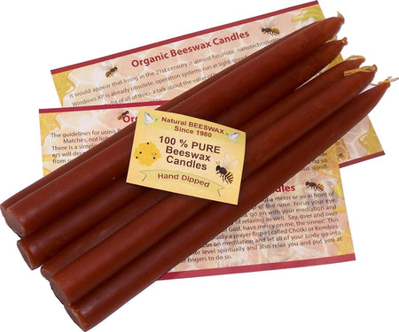 Holy Land Market 100% Beeswax 7-Hour Candles Organic Hand Made, 3/4 Inch Diameter Tappers (Set of Three Candles)