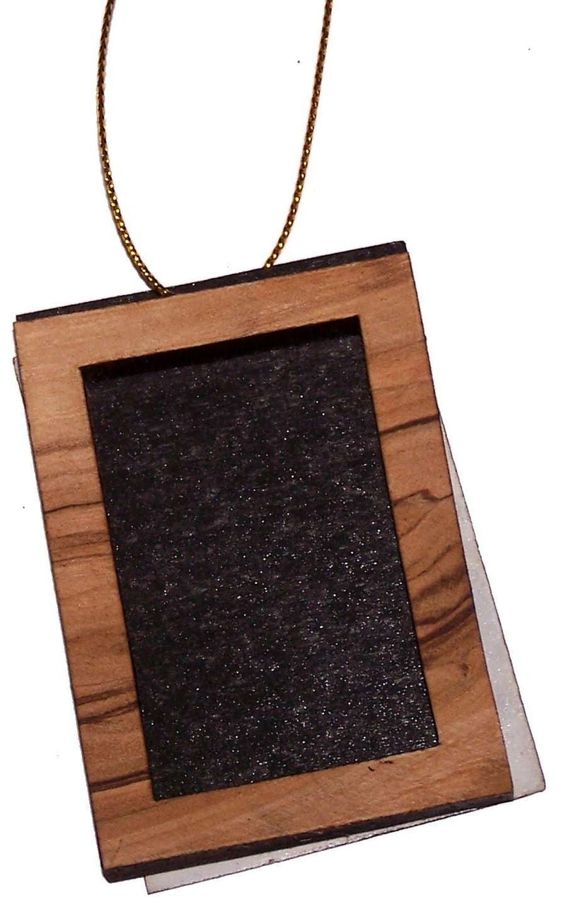 Marco colgante de madera de olivo y decoración de imán / Adorno rectangular - Modelo IV (6 cm o 2.4 pulgadas)