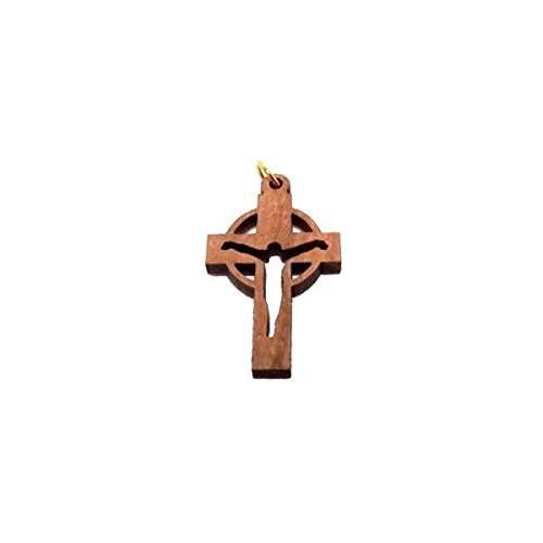 Colgante láser de cruz de madera de olivo (3.4x2.1 cm o 1.4x0.8") - moderno