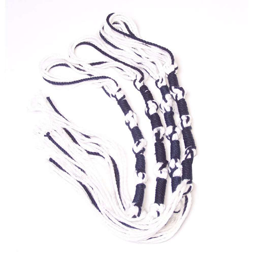 Tzitzits (Juego de Cuatro) Blancos con Hilo Azul Oscuro