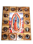 Holy Land Market Stations of The Cross Icon Plaque All in Olive Wood from Bethlehem (29 x 24 cm or 11.5 x 9.5 inches)