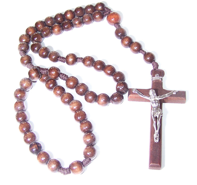 Large brown wooden beads Rosary ( 65 cm - 26 inches long )