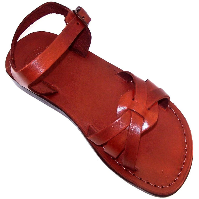 Holy Land Market Unisex Adults/Children Genuine Leather Biblical Sandals/Flip Flops (Mary Style)