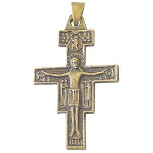 San Damiano crucifix - Bronze (4.1cm or 1.6") Rosary/Pendant