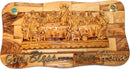 OLive wood Last Supper Plaque Hand Made in Bethlehem Holy Land with Alabaster / Ceramic clay