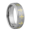 Crosses style III band ring- Highly Polished 18K Gold Ion or IP plated crosses