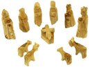 Olive Wood Miniature Nativity Set (12 Pieces Set) - 5 Inches